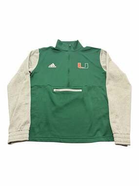 Miami Hurricanes adidas Team AEROREADY Half-Zip Pullover Jacket